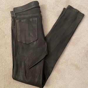 Black Leather Rag and Bone Jeans Size 28